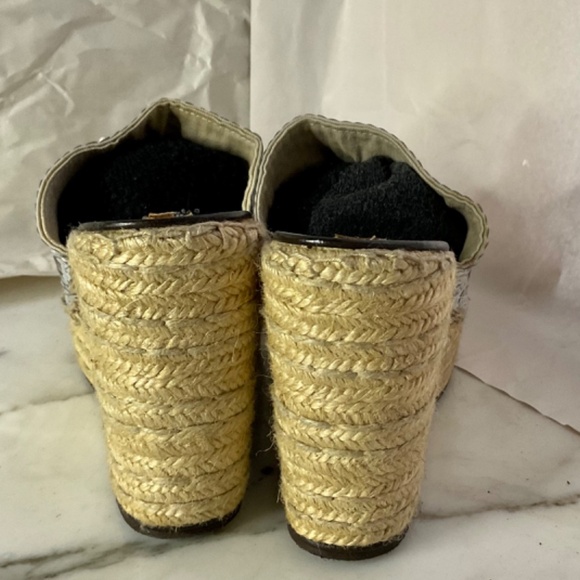 Marc by Marc Jacobs Silver Sequin Wedge Espadrille Slides 40 EU - Picture 3 of 8